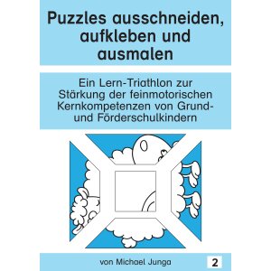 Puzzleteile ausschneiden, aufkleben und ausmalen (2)