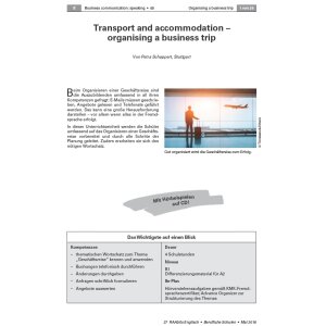 Organising a business trip - Transport and accommodation