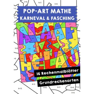 Karneval & Fasching Rechenmalblätter - Pop-Art...