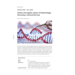 Positive and negative aspects of biotechnology