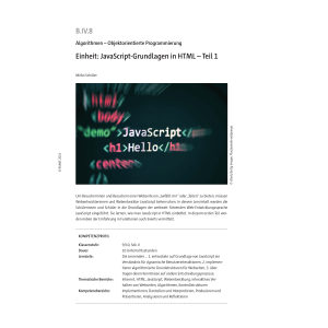 JavaScript-Grundlagen in HTML - Unterrichtseinheit Klasse...