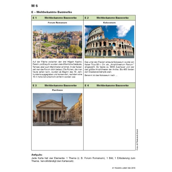Ein Kartenspiel zur antiken Kultur und Geschichte gestalten - Römisches Quartett